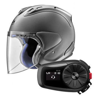 Casque Jet Arai SZ-R Vas Gun Metal Mat + Kit Bluetooth Sena 5S Solo Casque Jet Arai SZ-R Vas Gun Metal Mat + Kit Bluetooth Sena 5S Solo