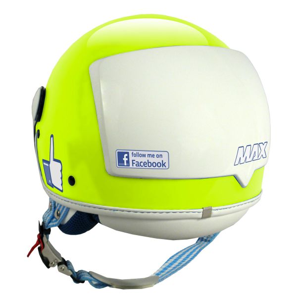 Casque Jet MAX The Social Network Jaune Casque Jet MAX The Social Network Jaune