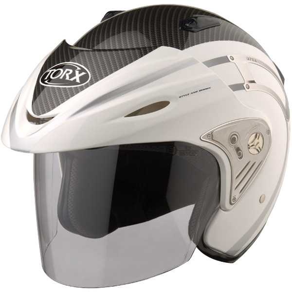 Casque Jet Torx Morris Carbone blanc