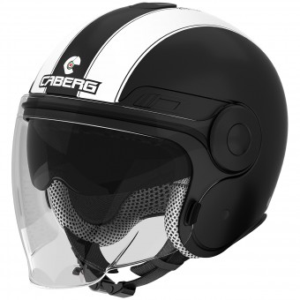 Casque Jet Caberg Uptown Legend Matt Black White Casque Jet Caberg Uptown Legend Matt Black White
