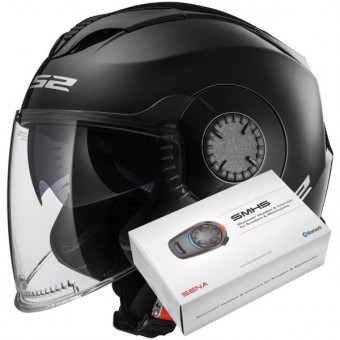 Casque Ls2 Verso Black Of570 Kit Bluetooth Sena Smh5 Cherche