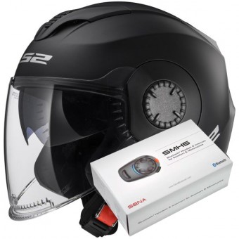 Casque Jet LS2 Verso Matt Black OF570 + Kit Bluetooth Sena SMH5 Casque Jet LS2 Verso Matt Black OF570 + Kit Bluetooth Sena SMH5