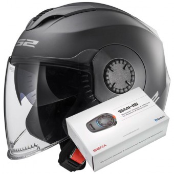 Casque Jet LS2 Verso Matt Titanium OF570 + Kit Bluetooth Sena SMH5 Casque Jet LS2 Verso Matt Titanium OF570 + Kit Bluetooth Sena SMH5