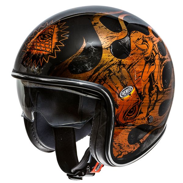 Casque Jet Premier Vintage BD Orange Chromed