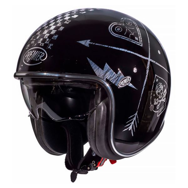 Casque Jet Premier Vintage NX Silver Chromed