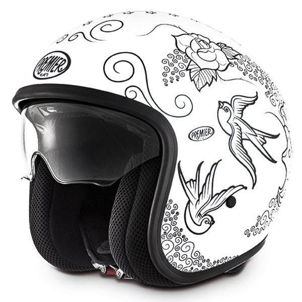 Casque Jet Premier Vintage Skm 8bm Blanc Mat