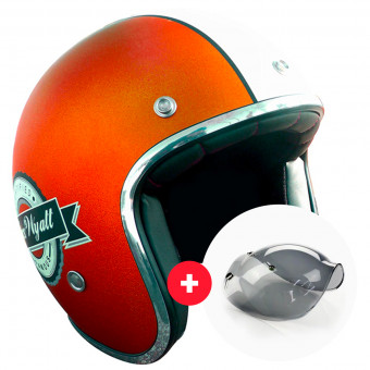 Casque Jet Torx Wyatt Famous Matt Glitter Orange + Ecran Wyatt Bubble 3 Pressions