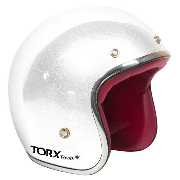 Casque Jet Torx Wyatt Glitter Blanc