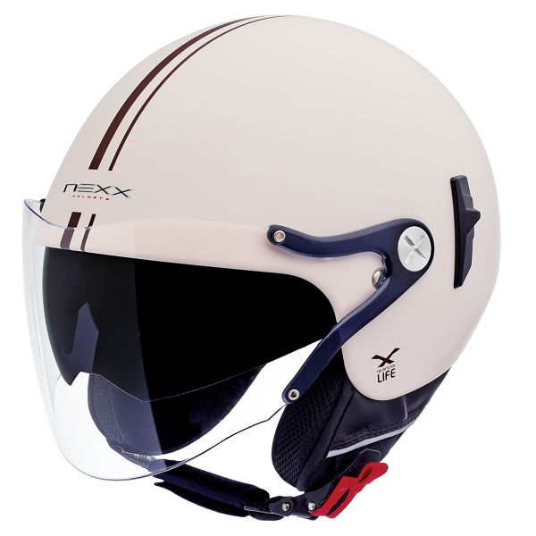 Casque Jet Nexx X60 Vision Flex Bastille Creme Mat