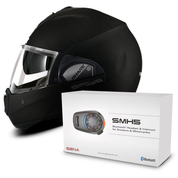 Casque Shark Evoline Serie 3 Fusion Mat Kma Kit Bluetooth Sena