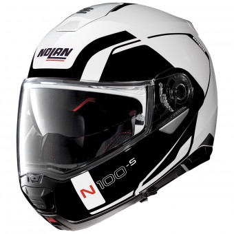 Casque Modulable Nolan N100 5 Consistency N-Com Metal White 19 Casque Modulable Nolan N100 5 Consistency N-Com Metal White 19