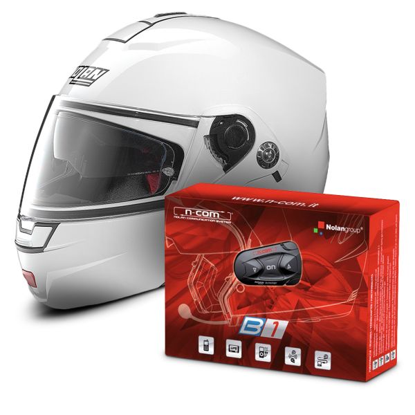 Casque Nolan N91 Evo Classic N Com White 5 Kit Bluetooth B1