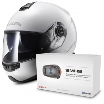 Casque Modulable LS2 Strobe White FF325 + Kit Bluetooth Sena SMH5 Casque Modulable LS2 Strobe White FF325 + Kit Bluetooth Sena SMH5