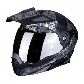 Casque Modulable Scorpion ADX-1 Battleflage Noir Argent Casque Modulable Scorpion ADX-1 Battleflage Noir Argent