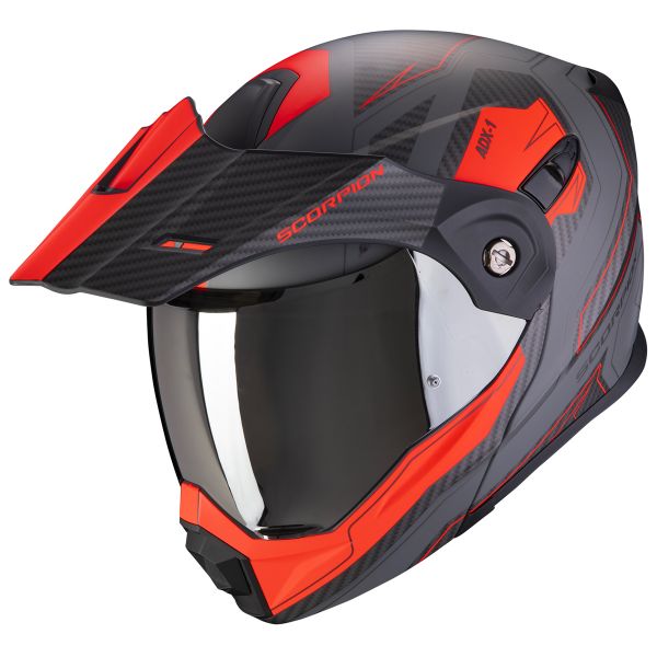 Casque Modulable Scorpion ADX-1 Tucson Cement Gray Matt Red