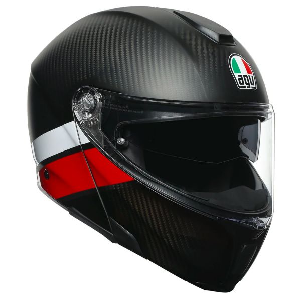Casque Modulable AGV Sportmodular Layer Carbon Red White