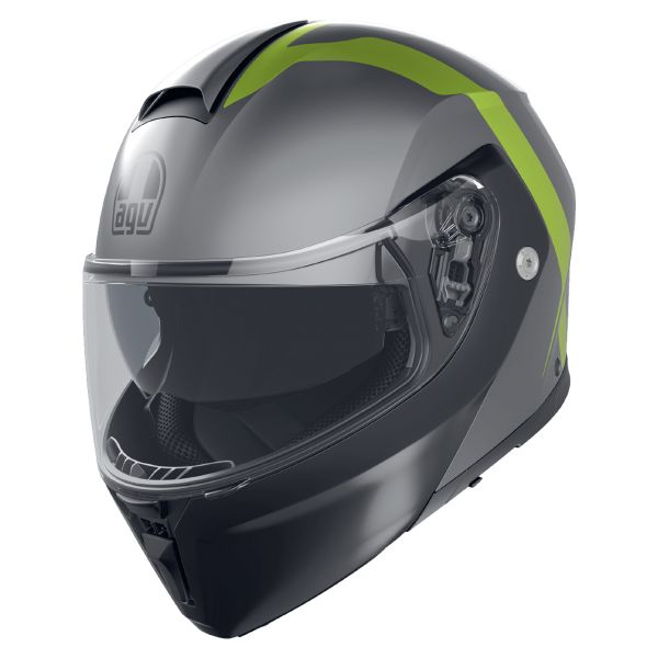 Casque Modulable AGV Streetmodular Resia Matt Grey Black Yellow Fluo