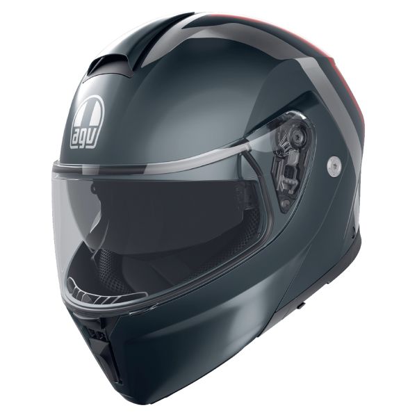 Casque Modulable AGV Streetmodular Resia Matt Grey Silver Red Casque Modulable AGV Streetmodular Resia Matt Grey Silver Red