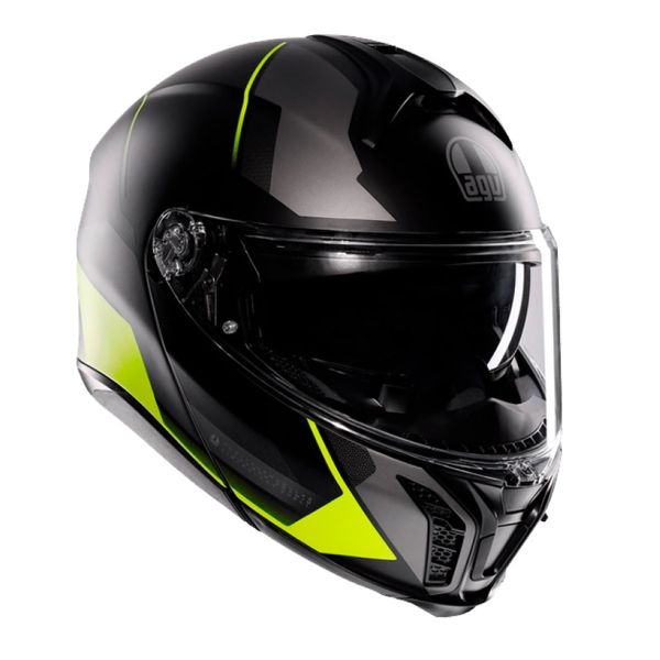 Casque Modulable AGV Tourmodular Perception Black Grey Yellow Fluo