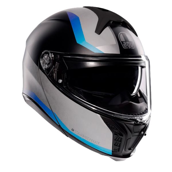 Casque Modulable AGV Tourmodular Stray Matt Black Grey Blue Casque Modulable AGV Tourmodular Stray Matt Black Grey Blue