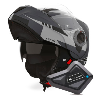 Casque Modulable Airoh Specktre Clever Anthracite Matt + Kit Bluetooth BT Mini