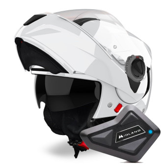 Casque Modulable Airoh Specktre Color White + Kit Bluetooth BT Mini