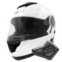 Casque Modulable Everone M72R Shiny White + Kit Bluetooth BT Mini