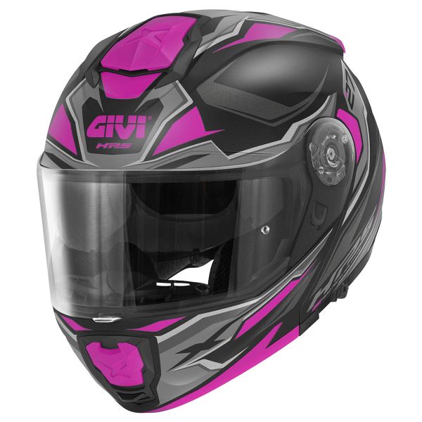 Casque Modulable Givi X27 Sector Matt Black Titanium Fuchsia