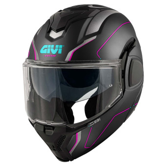 Casque Modulable Givi X36 Fiber Pulse Matt Black Silver Fuchsia
