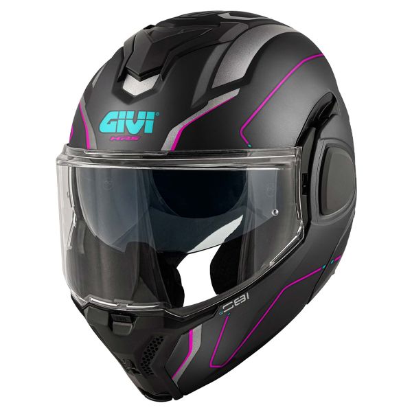 Casque Modulable Givi X36 Fiber Pulse Matt Black Silver Fuchsia
