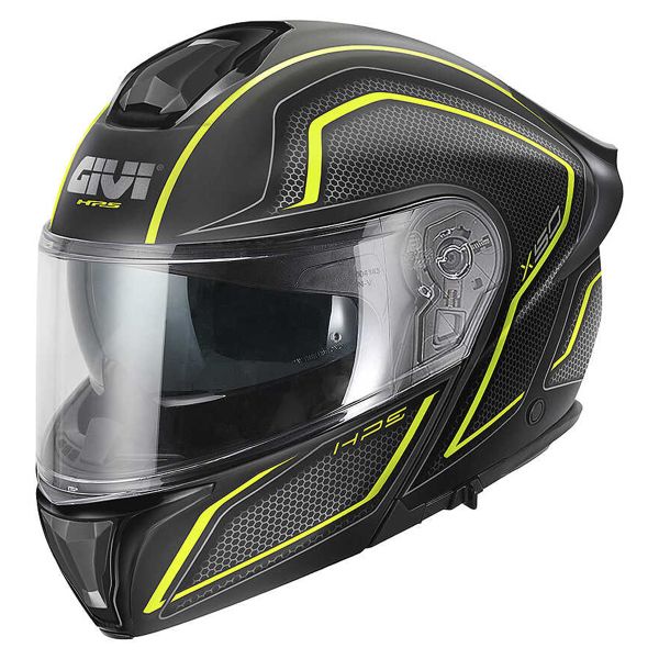 Casque Modulable Givi X50 Fiber Hologram Matt Black Titanium Yellow