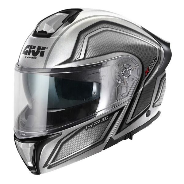 Casque Modulable Givi X50 Fiber Hologram Silver Black Metal Titanium Red