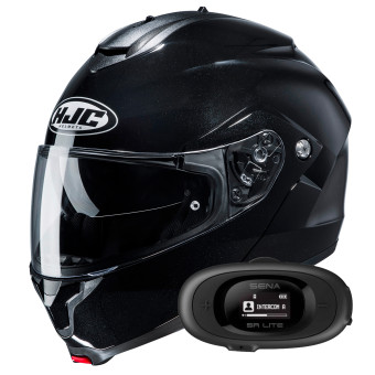 Casque Modulable HJC C91N Black + Kit bluetooth 5R Lite Solo