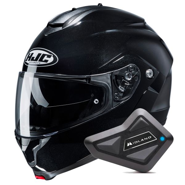 Casque Modulable HJC C91N Black + Kit Bluetooth BT Mini