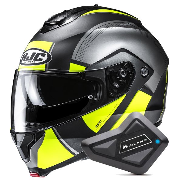 Casque Modulable HJC C91N Jyn MC3HSF + Kit Bluetooth BT Mini
