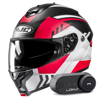 Casque Modulable HJC C91N Kaon MC1SF + Kit Bluetooth Lokui K30