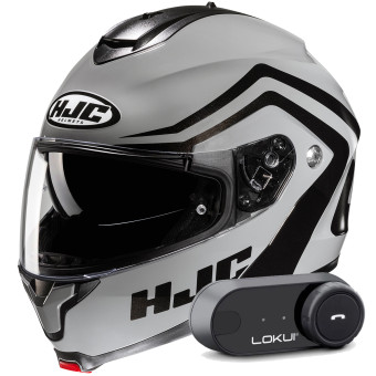 Casque Modulable HJC C91N Nepos MC5 + Kit Bluetooth Lokui K30