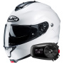 Casque Modulable HJC C91N Pearl White + Kit Bluetooth 5S Solo