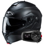 Casque Modulable HJC C91N Semi Flat Black + Kit Bluetooth 5S Solo