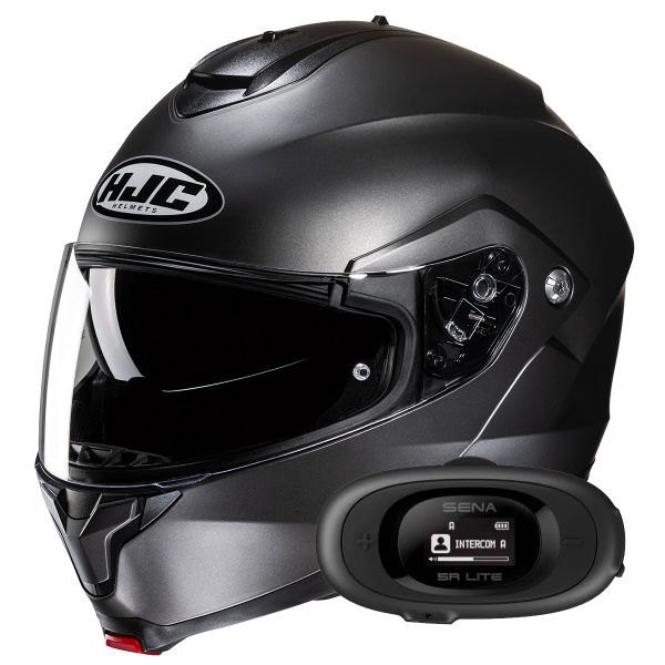 Casque Modulable HJC C91N Semi Flat Titanium+ Kit bluetooth 5R Lite Solo Casque Modulable HJC C91N Semi Flat Titanium+ Kit bluetooth 5R Lite Solo