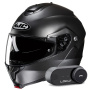 Casque Modulable HJC C91N Semi Flat Titanium + Kit Bluetooth Lokui K30