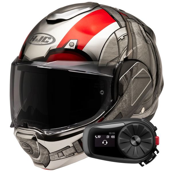 Casque Modulable HJC F100 Antman Marvel MC1 + Kit Bluetooth 5S Solo