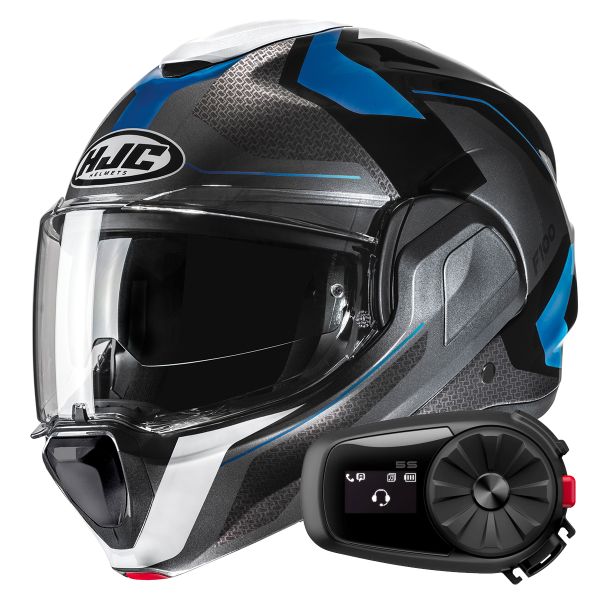 Casque Modulable HJC F100 Bios MC2 + Kit Bluetooth 5S Solo