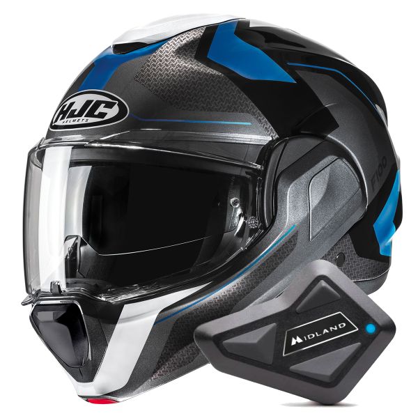 Casque Modulable HJC F100 Bios MC2 + Kit Bluetooth BT Mini Casque Modulable HJC F100 Bios MC2 + Kit Bluetooth BT Mini