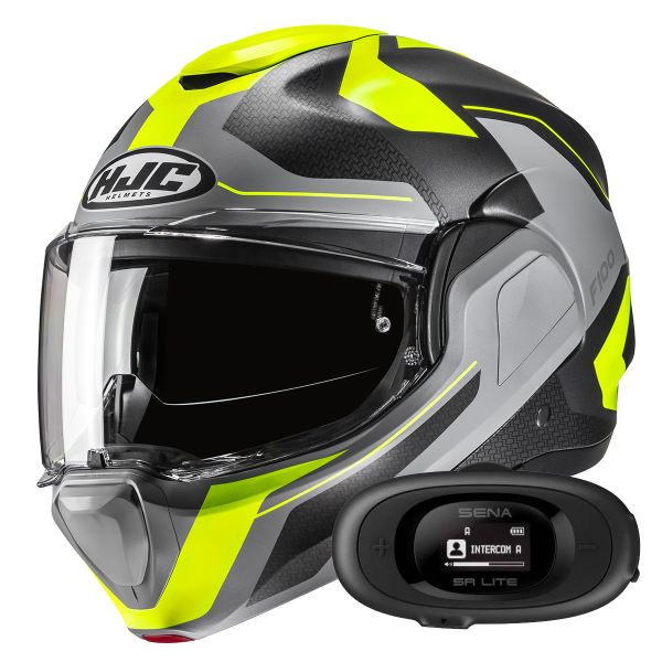 Casque Modulable HJC F100 Bios MC3HSF + Kit bluetooth 5R Lite