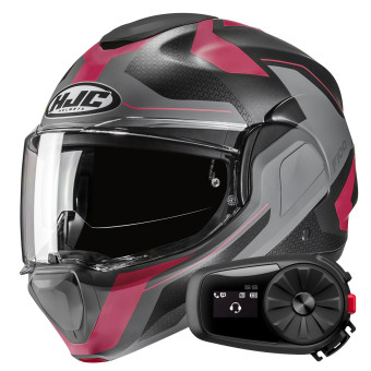 Casque Modulable HJC F100 Bios MC8SF + Kit Bluetooth 5S Solo