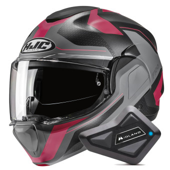 Casque Modulable HJC F100 Bios MC8SF + Kit Bluetooth BT Mini