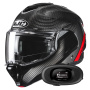 Casque Modulable HJC F100 Carbon Stan MC1 + Kit bluetooth 5R Lite