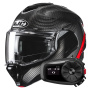 Casque Modulable HJC F100 Carbon Stan MC1 + Kit Bluetooth 5S Solo