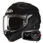 Casque Modulable HJC F100 Metal Black + Kit Bluetooth 5S Solo